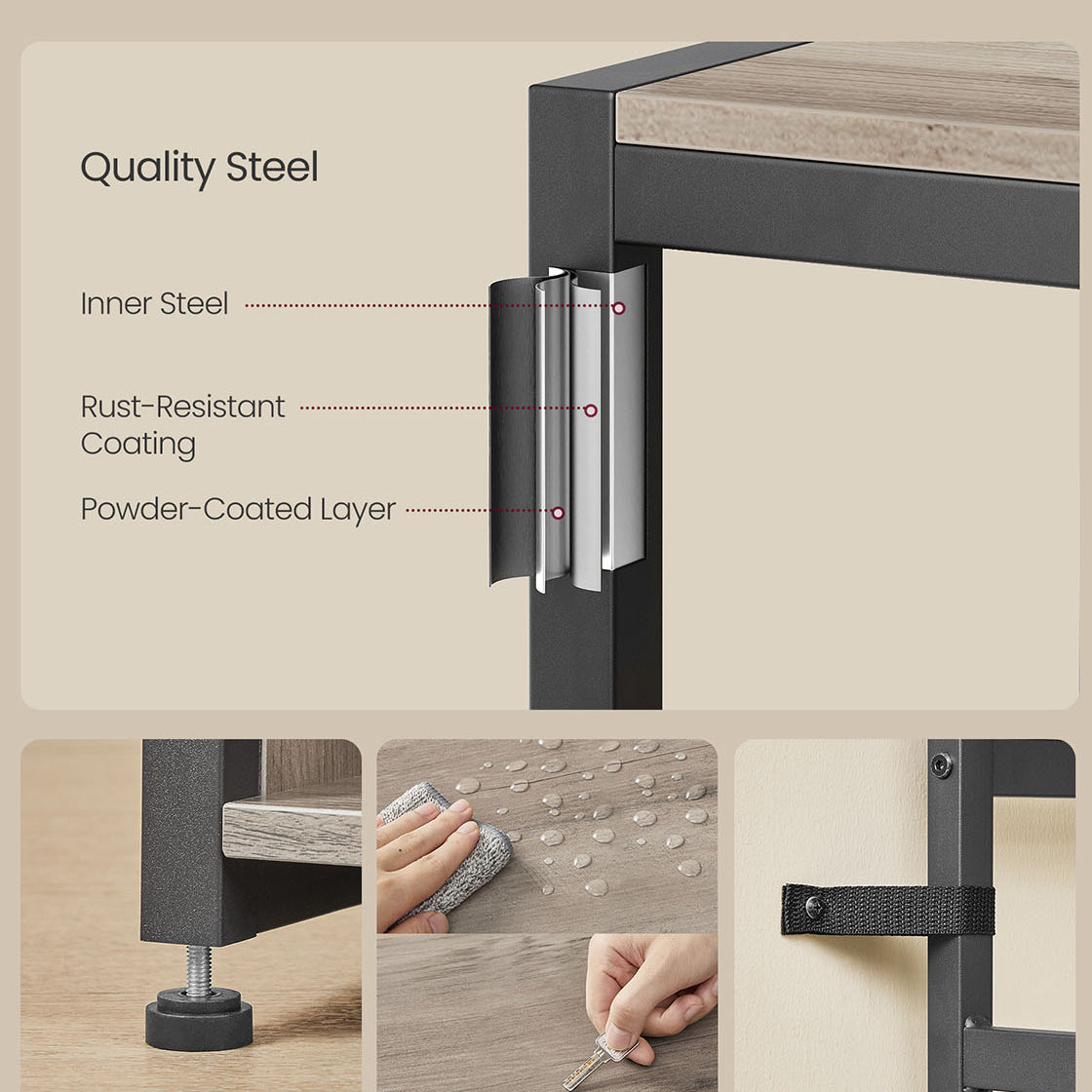 4-in-1 Entryway Hall Tree, Bench, Coat Hooks, Shoe Storage, Top Shelf