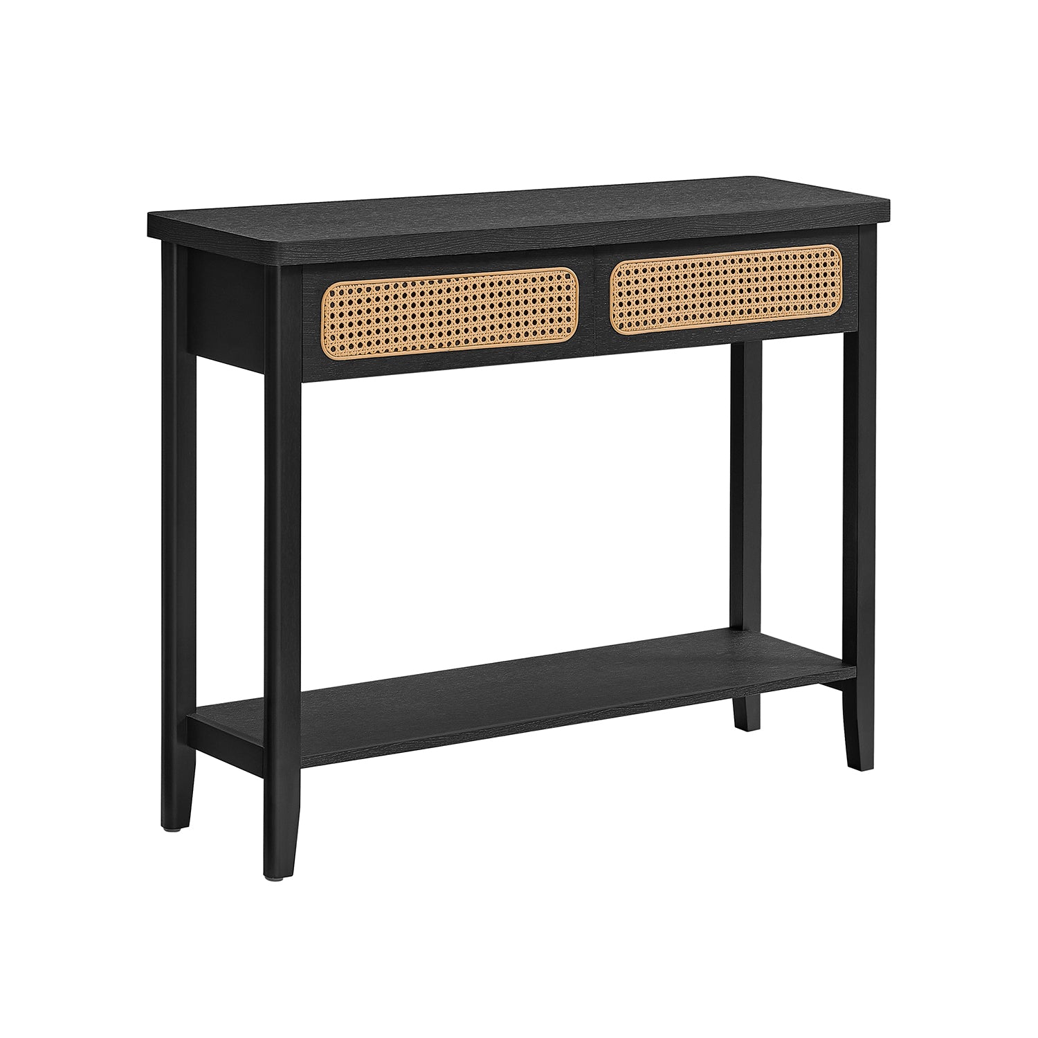 BOHO Console Table - Rattan Drawer Front - 2 Drawers - Open Shelf - Entryway or Living Room