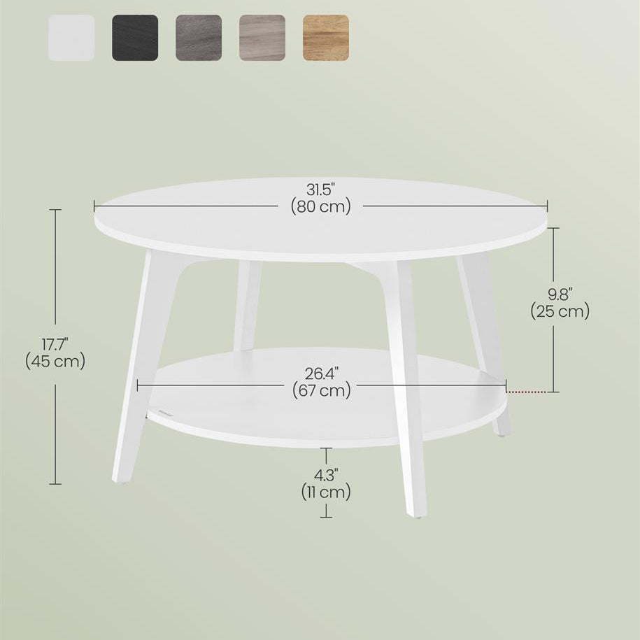 Modern 2-Tier Round Coffee Table – 31.5" Diameter