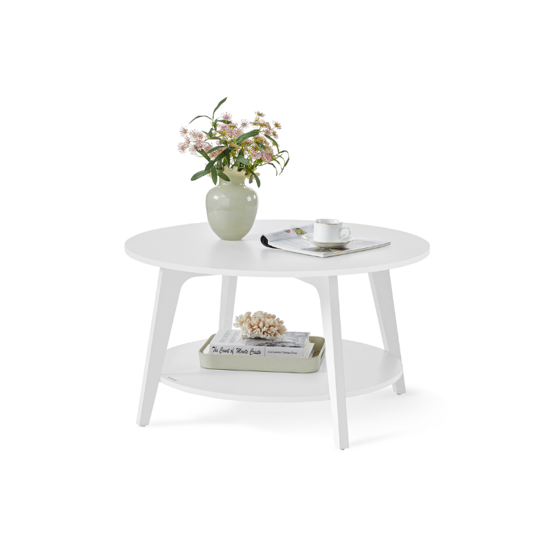 Modern 2-Tier Round Coffee Table – 31.5" Diameter