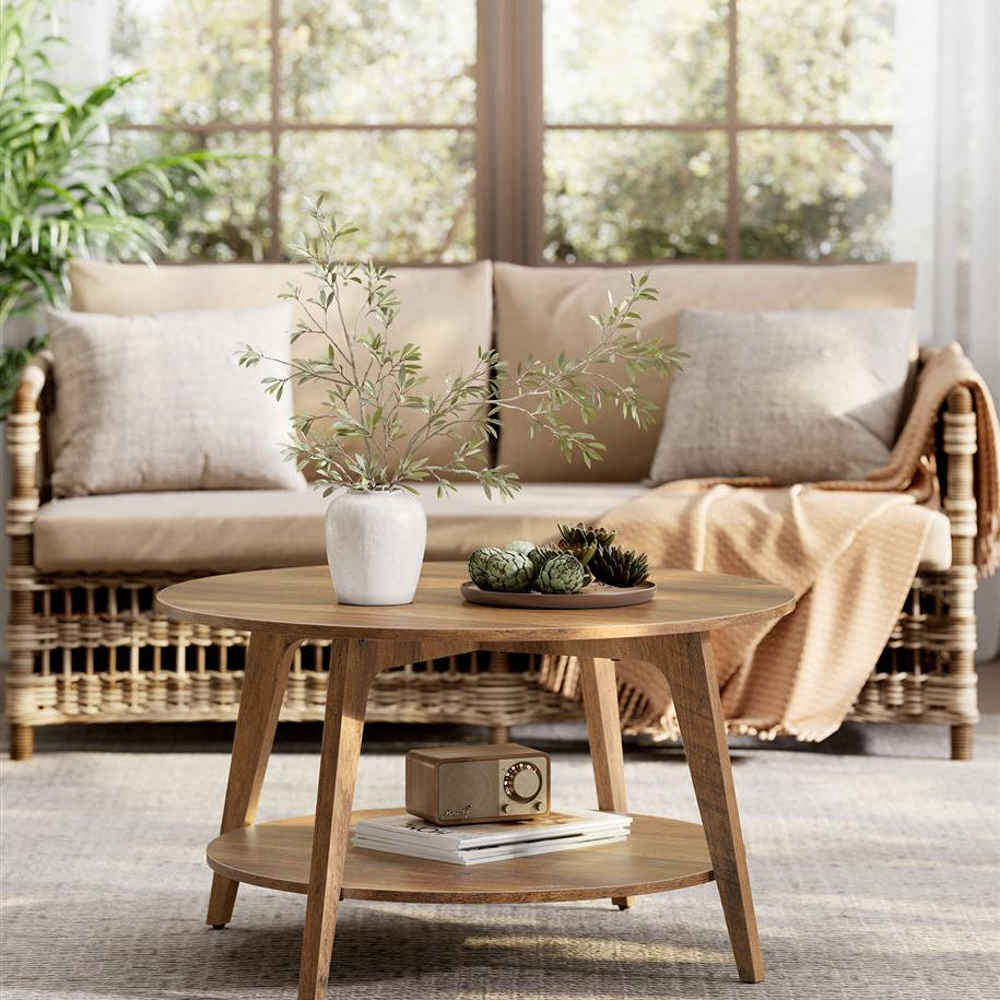 Modern 2-Tier Round Coffee Table – 31.5" Diameter