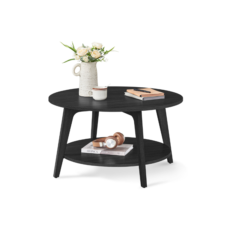 Modern 2-Tier Round Coffee Table – 31.5" Diameter