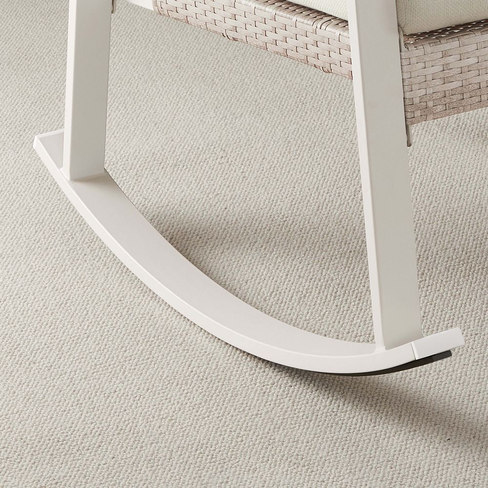 Sencillo Rocking Chair, Rattan Look, Faux Wood, Outdoor