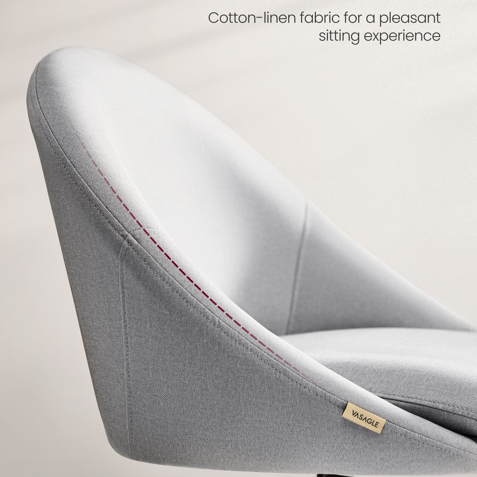 Sherpa Vanity Chair - Swivel Office Chair - Armless Design - Height Adjustable