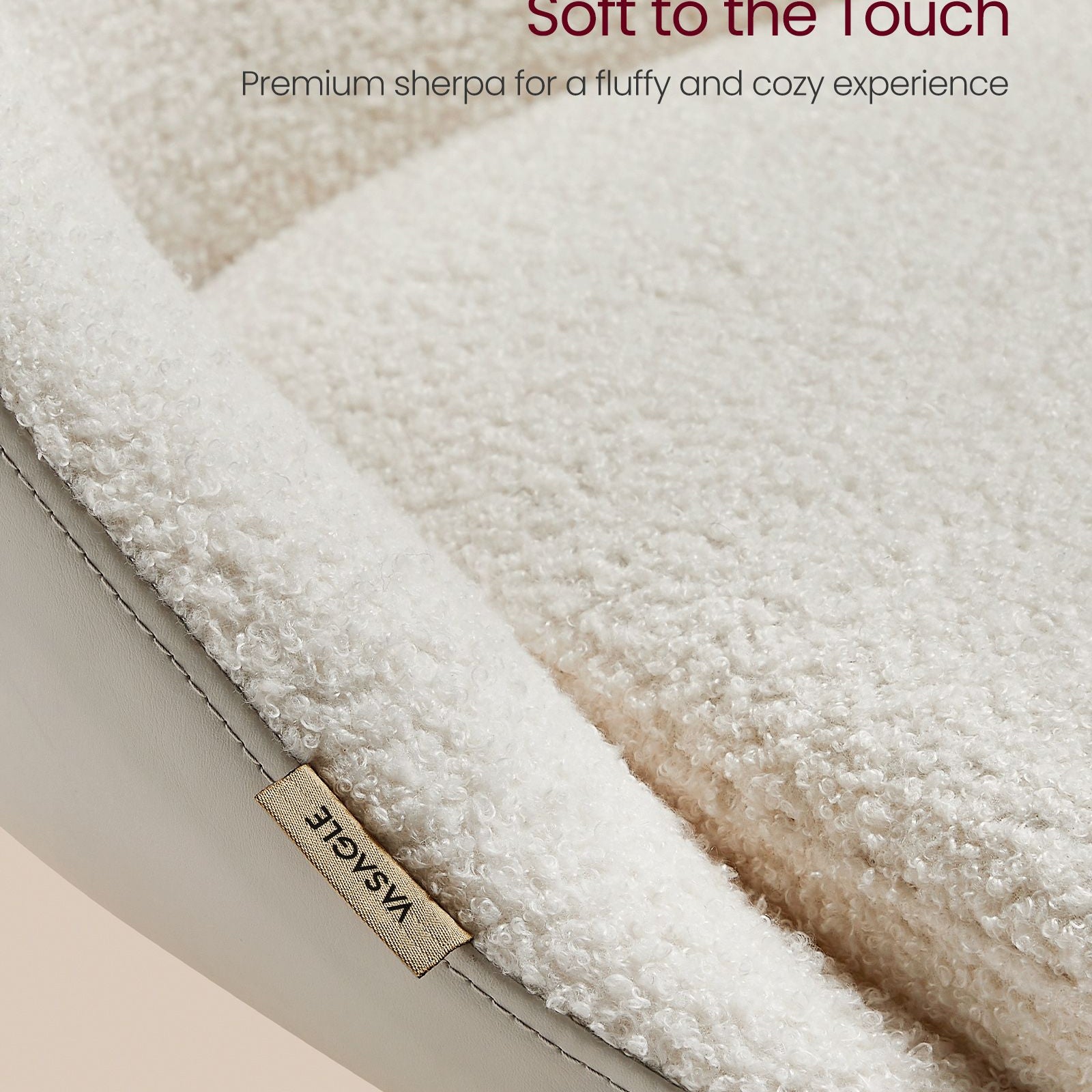 Sherpa Vanity Chair - Swivel Office Chair - Armless Design - Height Adjustable