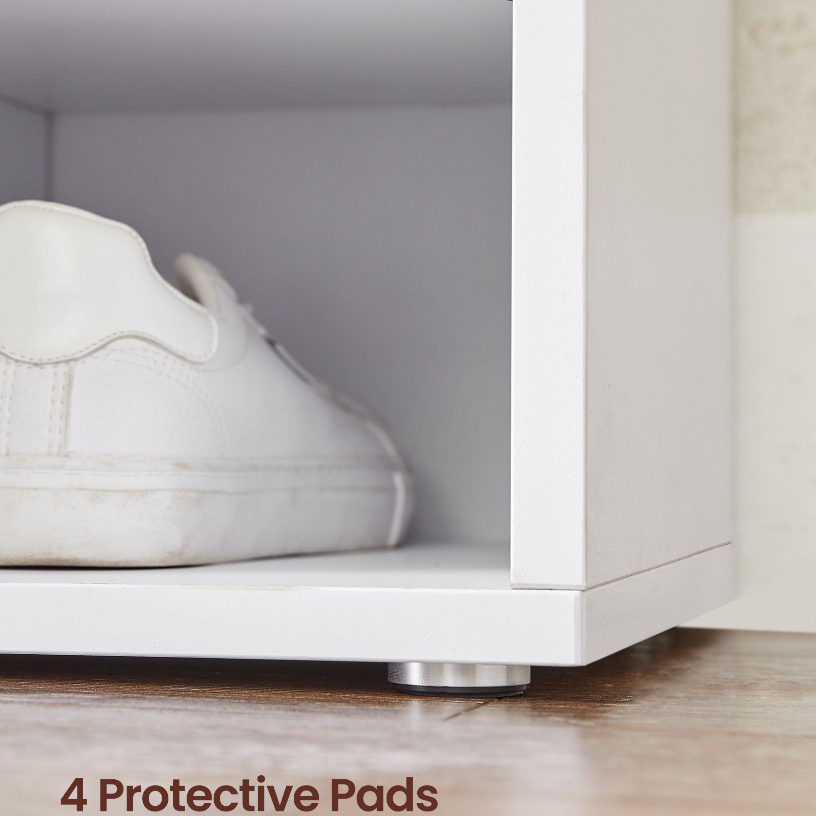 Shoe storage bench with cushion – holds 15 pairs