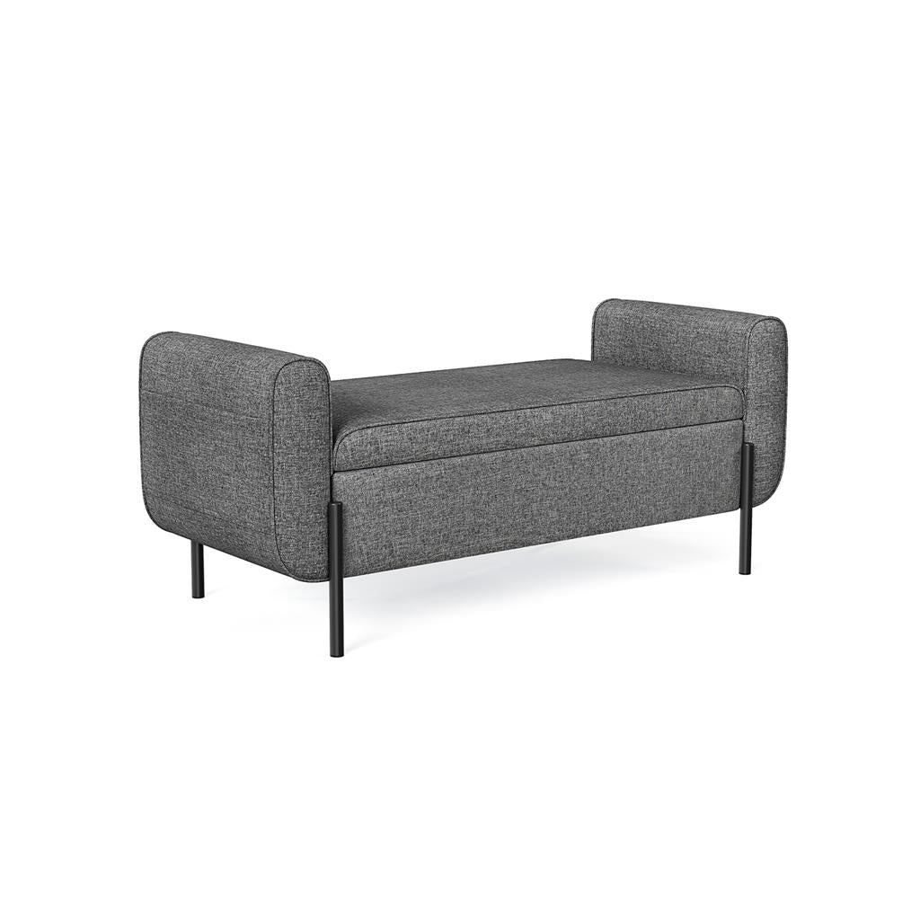 Storage Bench with Armrests - Solid Wood Frame - 20 Gal Capacity