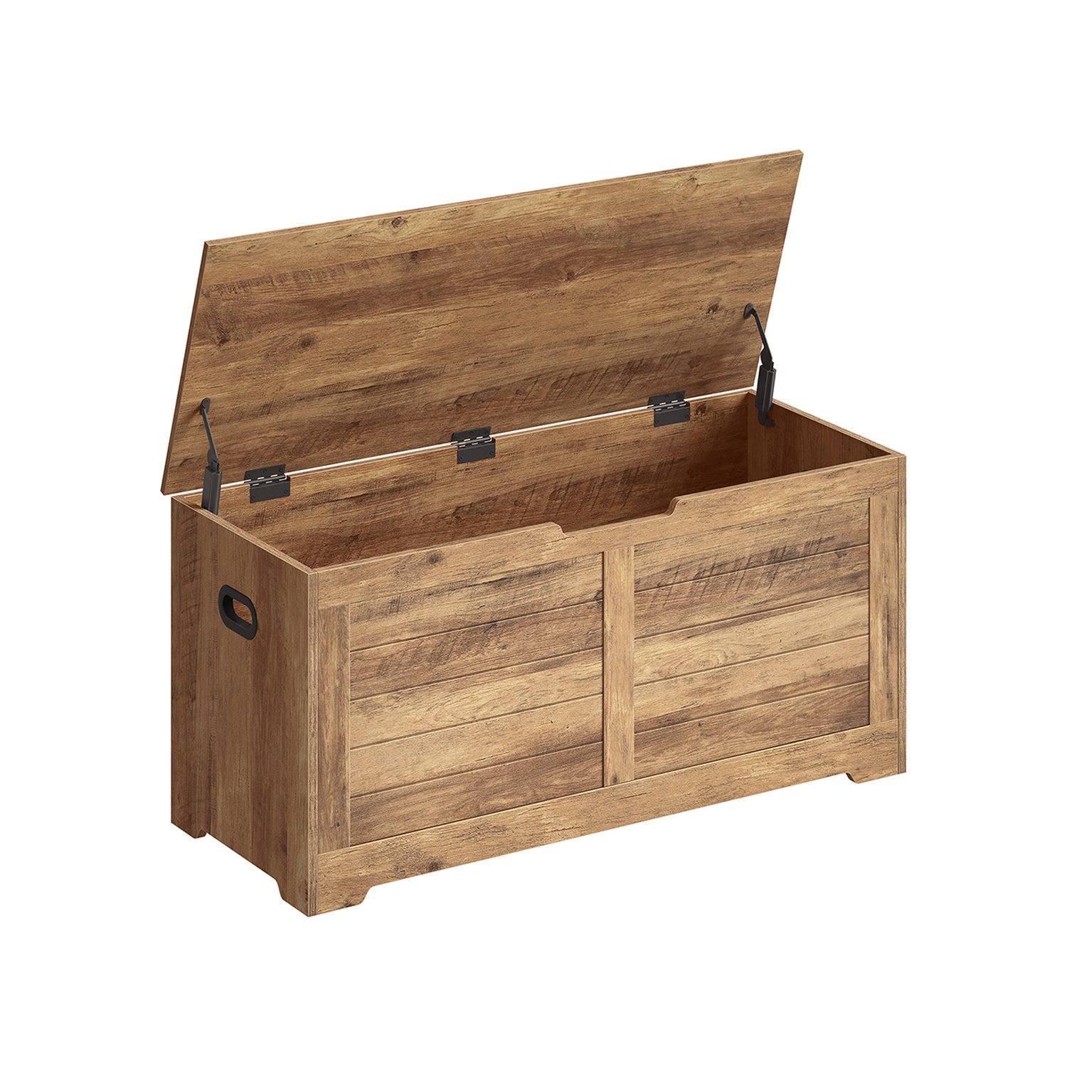 Storage chest with hinged lid – entryway trunk – large hidden compartment – 300 lb capacity