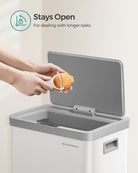 18-Gallon Motion Sensor Trash Can, Stainless Steel, Stay-Open, Soft-Close, Bag Retainer