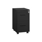 2-Drawer Mobile File Cabinet, Lockable, Hanging Rails, Steel Frame, Wheels/Feet