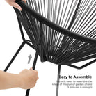 3-piece patio set with acapulco chairs and glass table - patio - garden furniture set