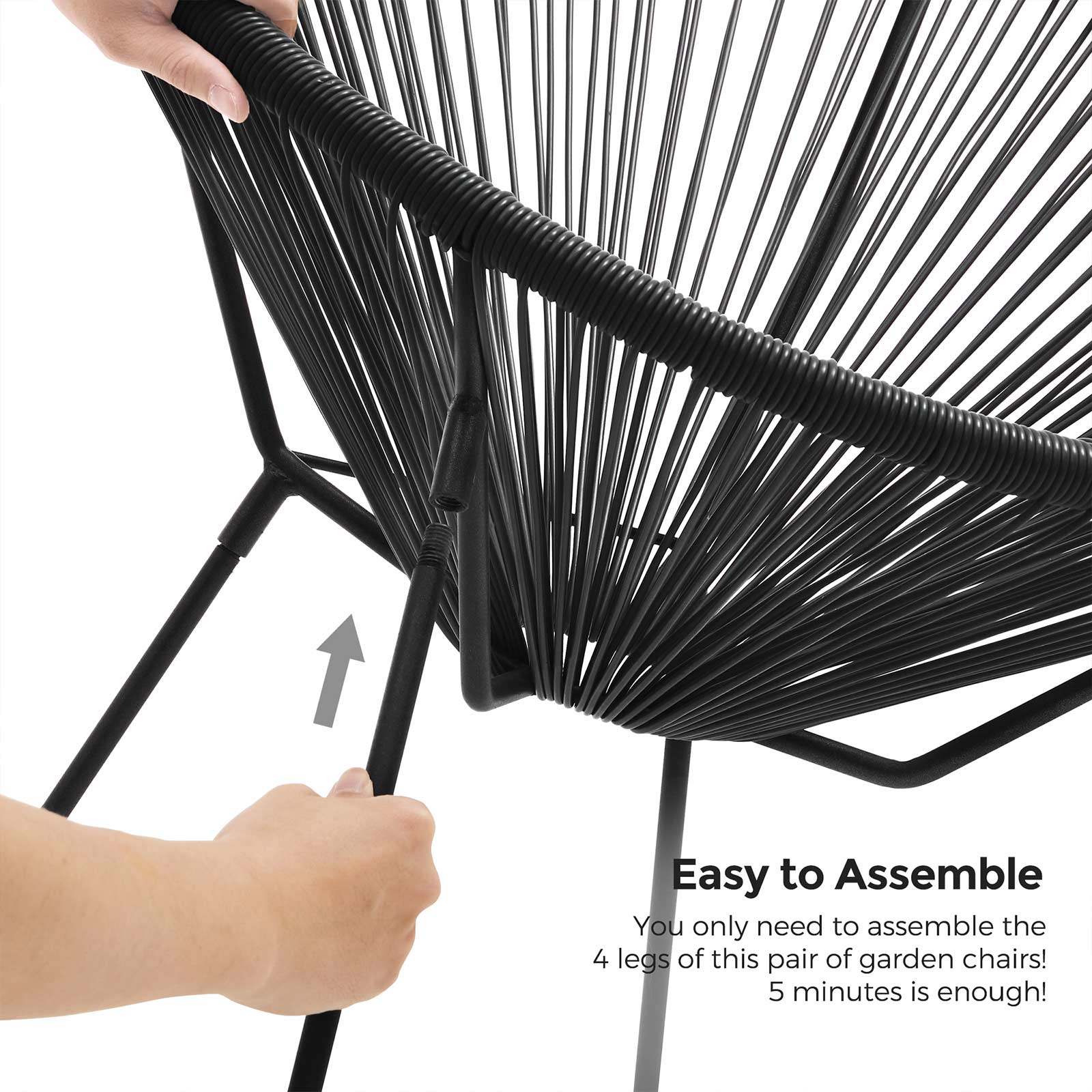 3-piece patio set with acapulco chairs and glass table - patio - garden furniture set