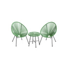 3-piece patio set with acapulco chairs and glass table - patio - garden furniture set