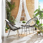 3-piece patio set with acapulco chairs and glass table - patio - garden furniture set