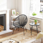 3-piece patio set with acapulco chairs and glass table - patio - garden furniture set