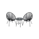 3-piece patio set with acapulco chairs and glass table - patio - garden furniture set