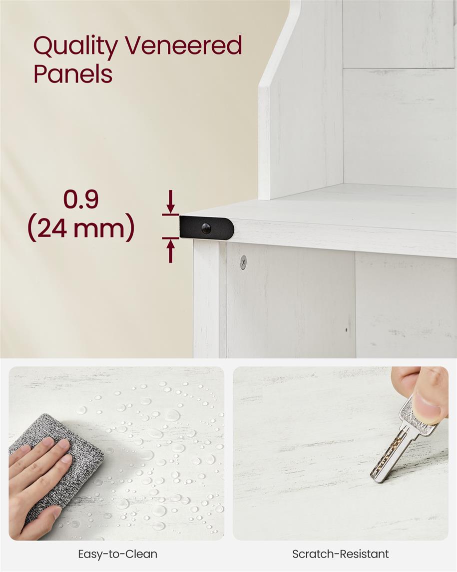 4-in-1 Entryway Hall Tree, Bench, Coat Hooks, Shoe Storage, Overhead Compartments