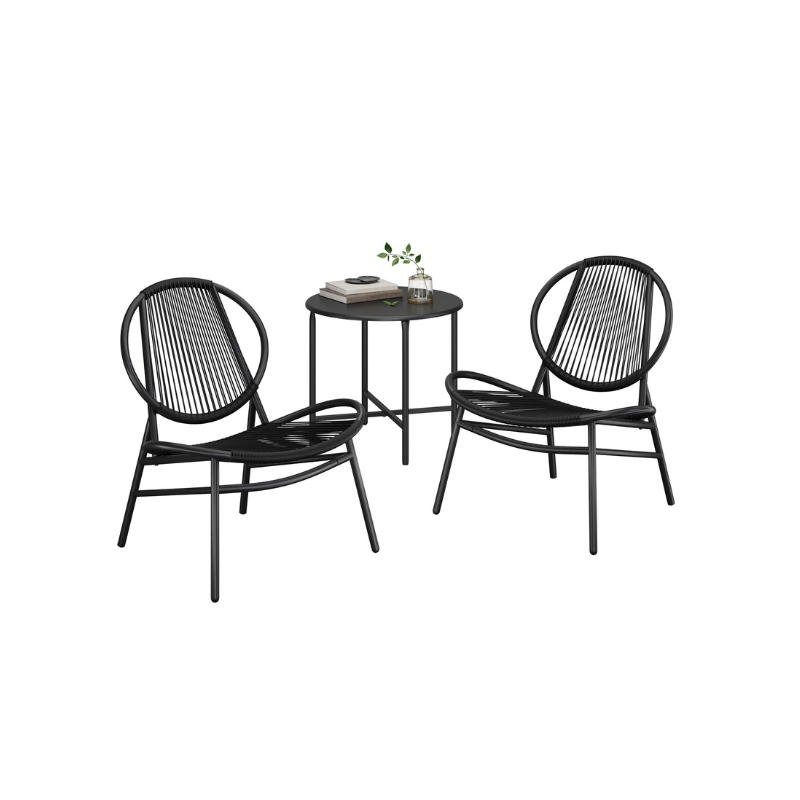 Acapulco Chair Set, Side Table, Outdoor Lounge, Indoor/Outdoor, Modern Shell