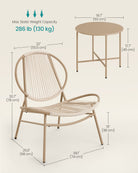 Acapulco Chair Set, Side Table, Outdoor Lounge, Indoor/Outdoor, Modern Shell