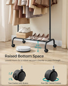 Adjustable Garment Rack with Wheels, Extends 32.7"–47.2", Rolling Clothing Stand, Black