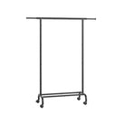 Adjustable Garment Rack with Wheels, Extends 32.7"–47.2", Rolling Clothing Stand, Black