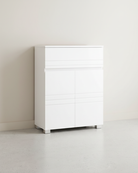 Badkamerkast met Opbergruimte - Moderne Bijzetkast - 60x80x30 cm - Wit - De Vries Meubels