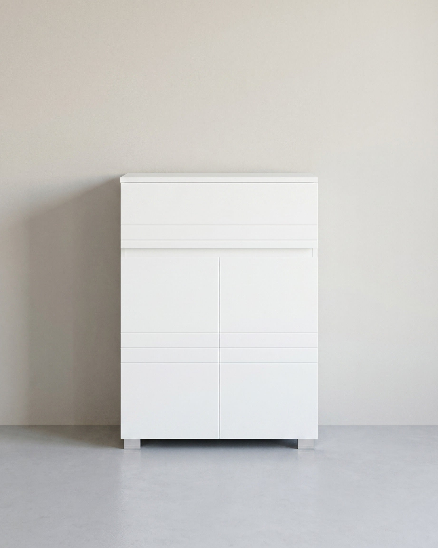 Badkamerkast met Opbergruimte - Moderne Bijzetkast - 60x80x30 cm - Wit - De Vries Meubels