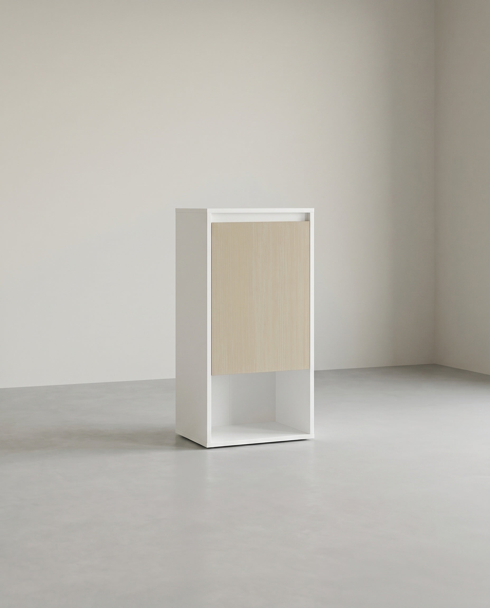 Wandkast voor de Badkamer – Wit & Natuurlijk Beige – 30 x 40 x 80 cm - De Vries Meubels