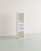 Hangende Badkamerkast – Wit & Natuurlijk Beige – 30 x 40 x 160 cm - De Vries Meubels