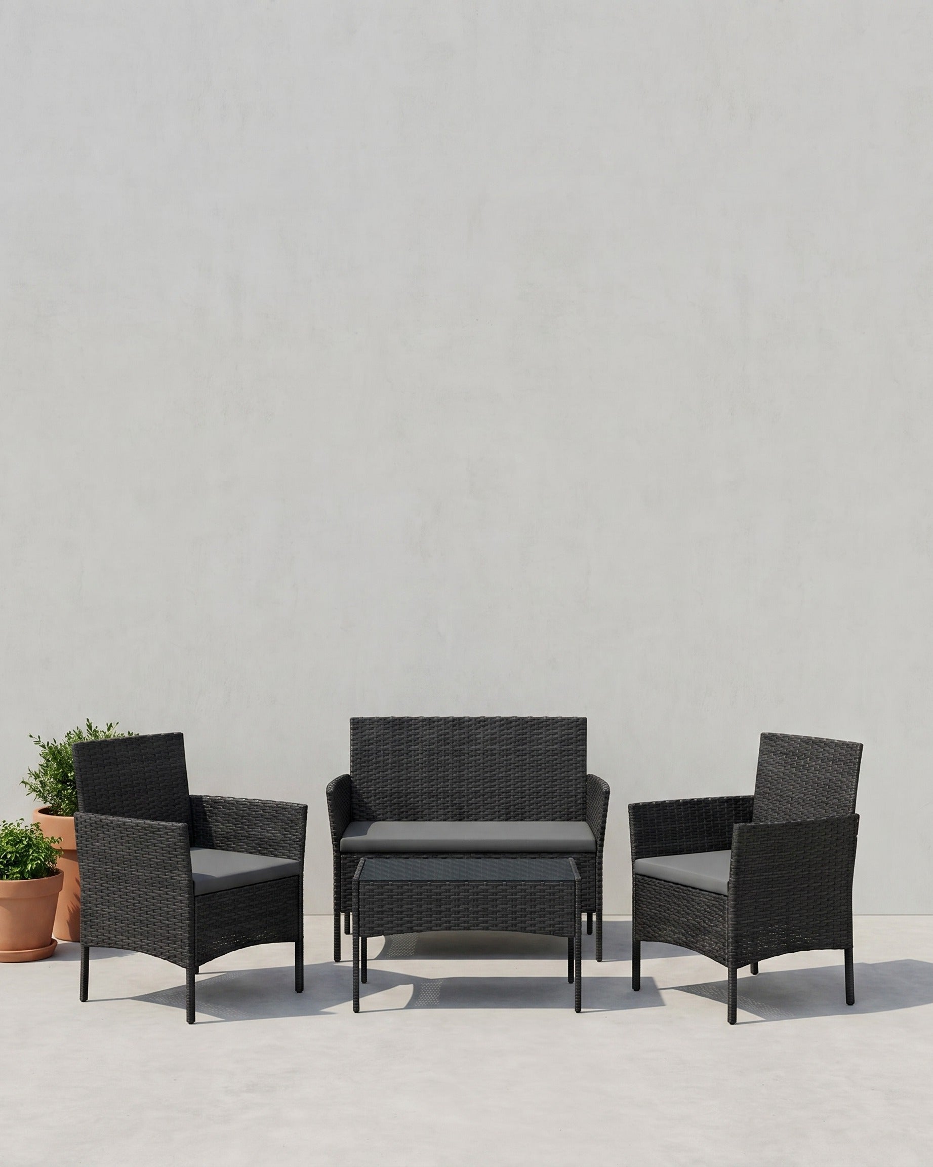 Tuinset met Rattanlook - Balkonset - Tuinstoelen met Tafeltje