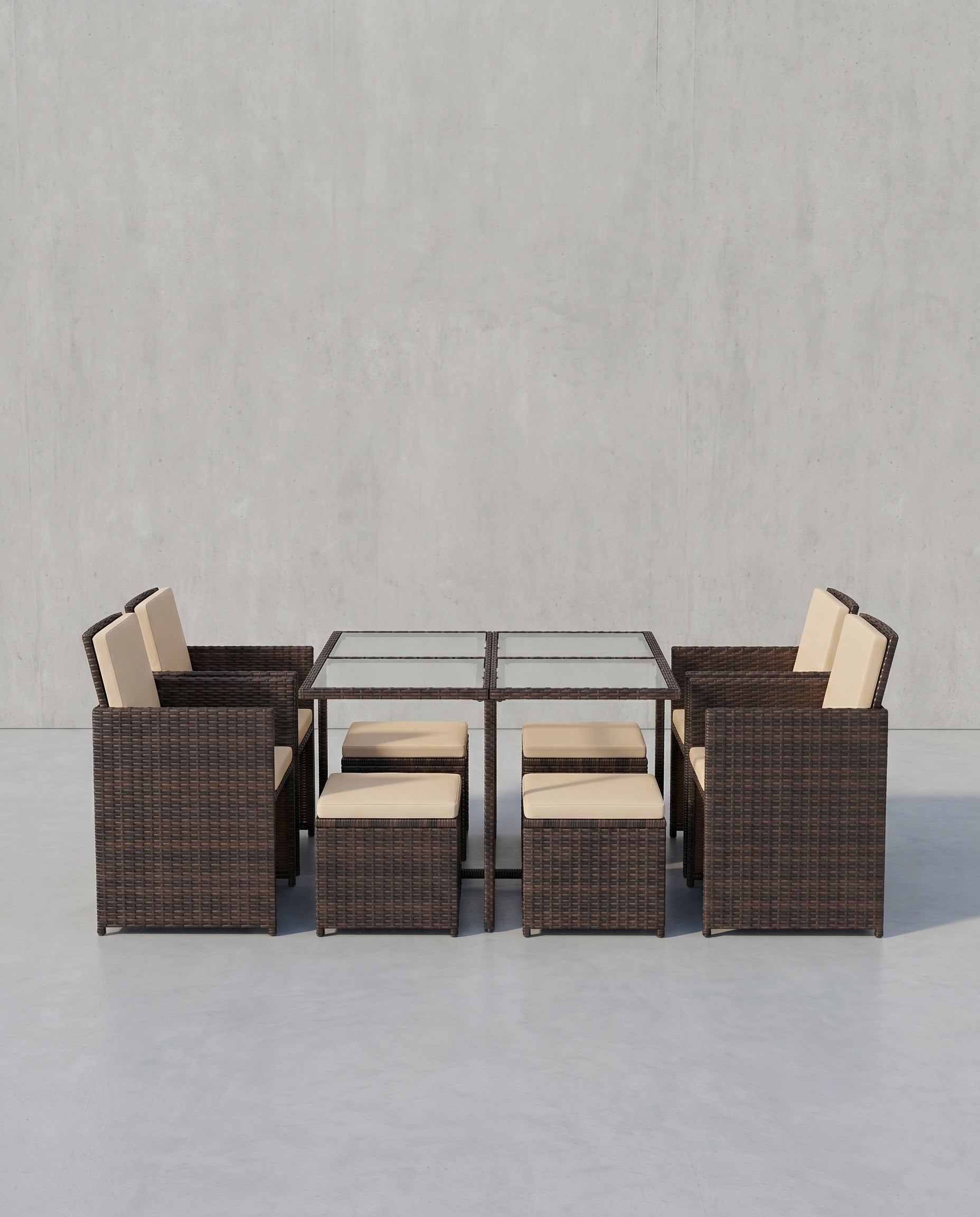 Complete Tuinmeubelset - Polyrattan Stoelen + Tafel - Terras Set met Kussens - De Vries Meubels