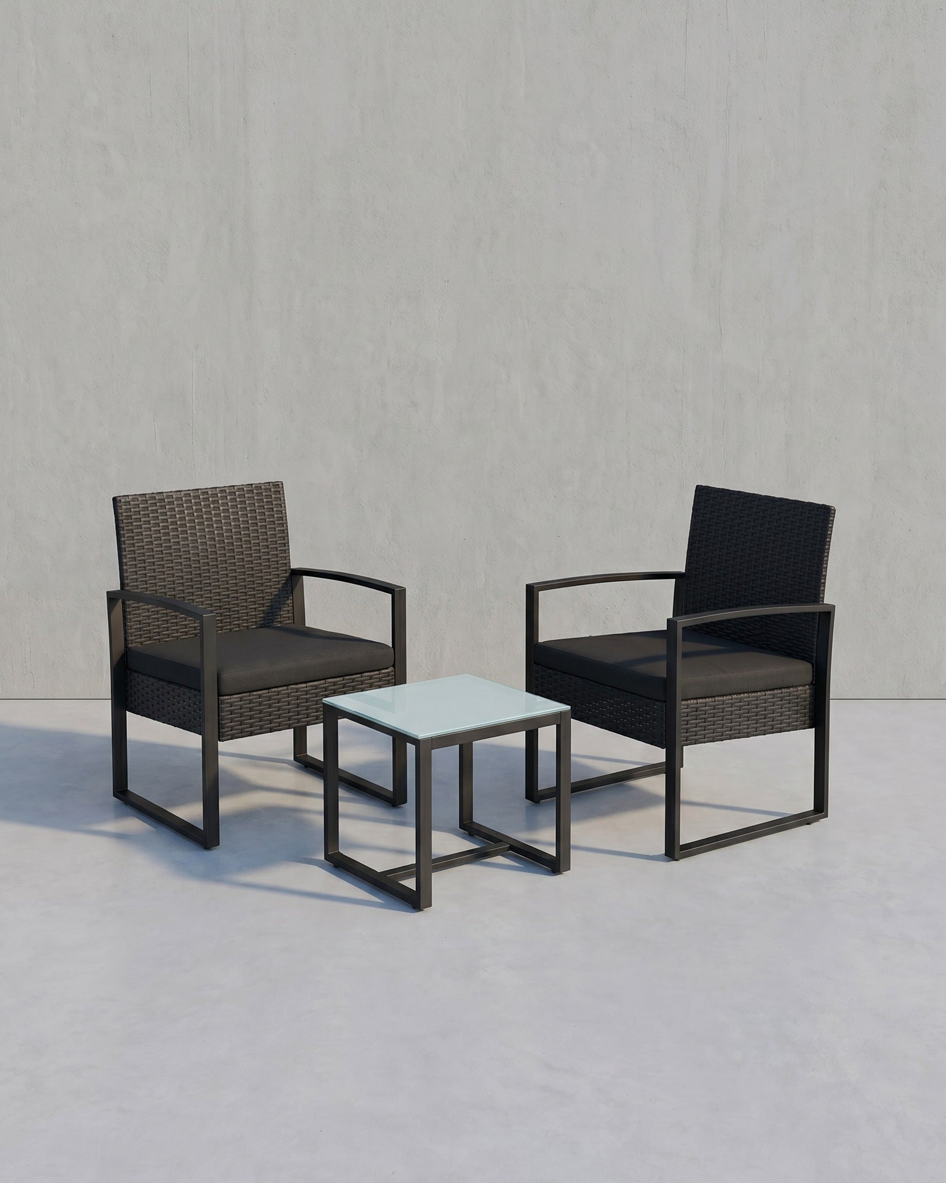 Stijlvol Balkonset met Rattanlook - Tuinset - Tuinstoelen met tafeltje