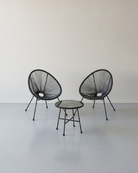 Balkonset - Tuinmeubelset van 3 - Terrasstoelen - Glazen tafelblad - 2 Stoelen - De Vries Meubels