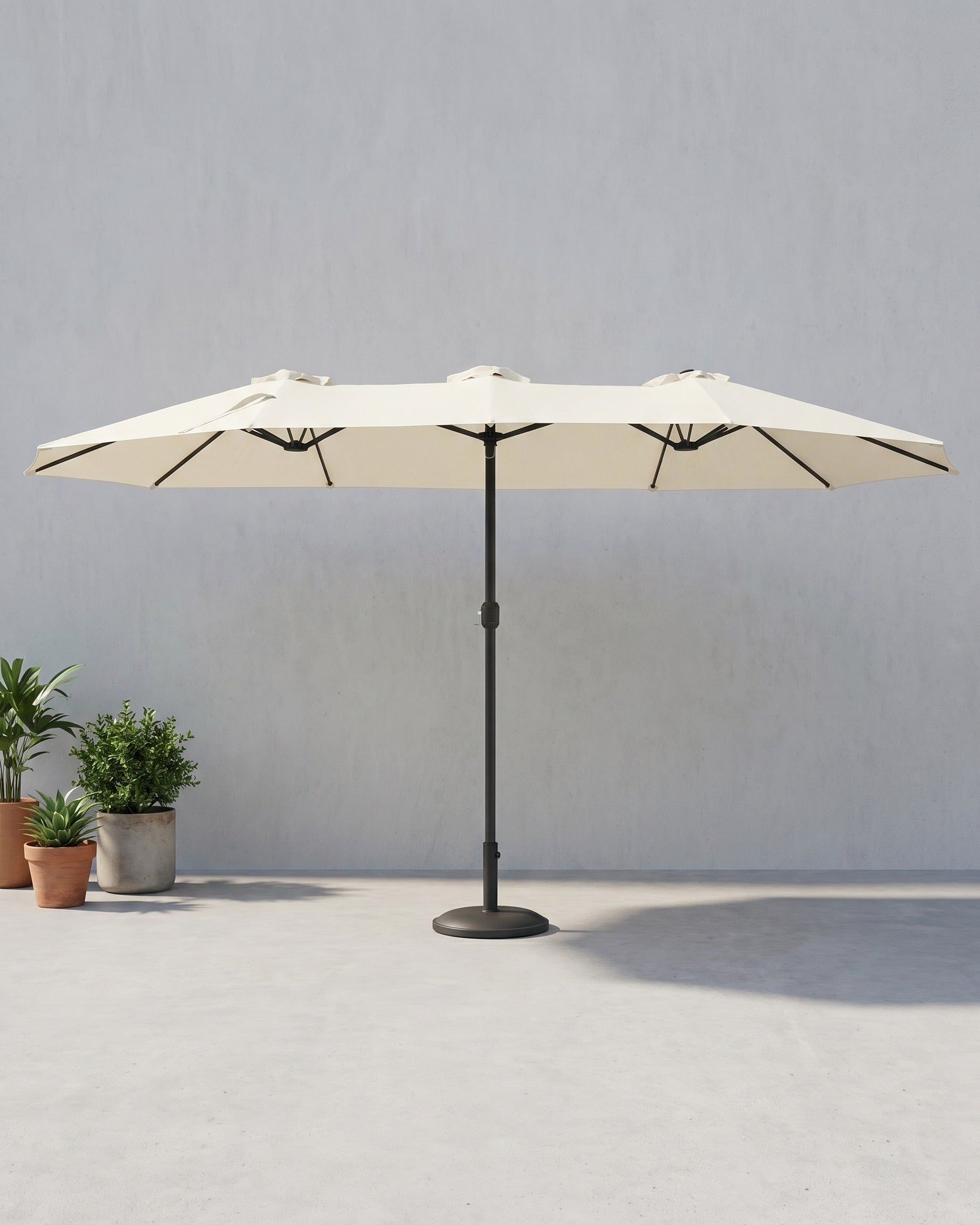 Dubbele Parasol 460 x 270 cm - Extra Groot met UV-Bescherming en Zwengel