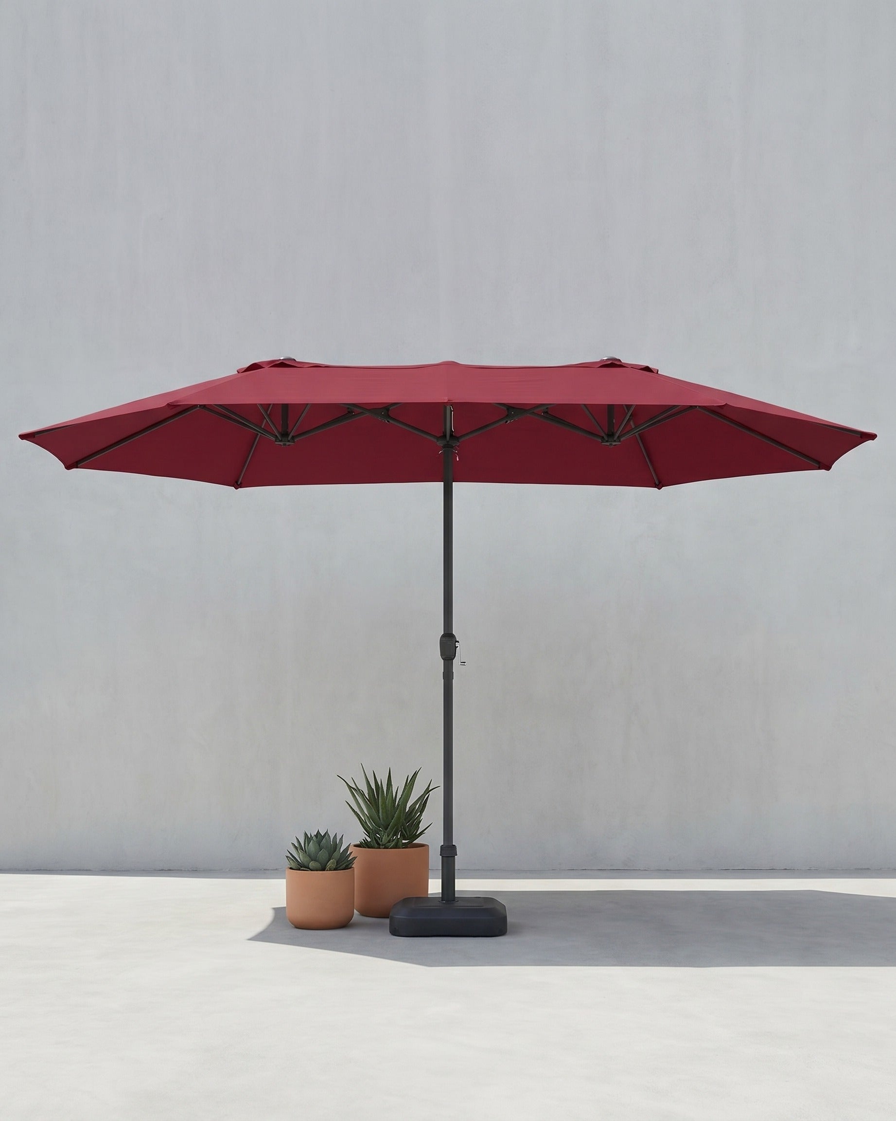 Dubbele Parasol 460 x 270 cm - Extra Groot met UV-Bescherming en Zwengel