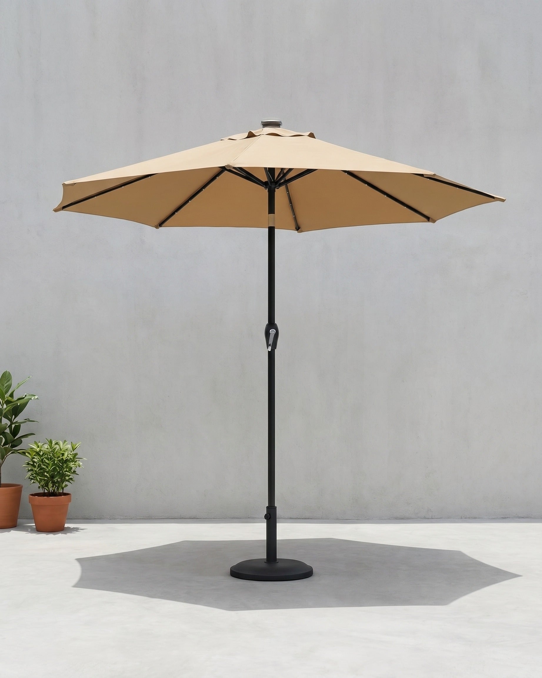 Solar LED Parasol Ø 2.7 of 3 Meter - Tuinparasol met Kantelfunctie
