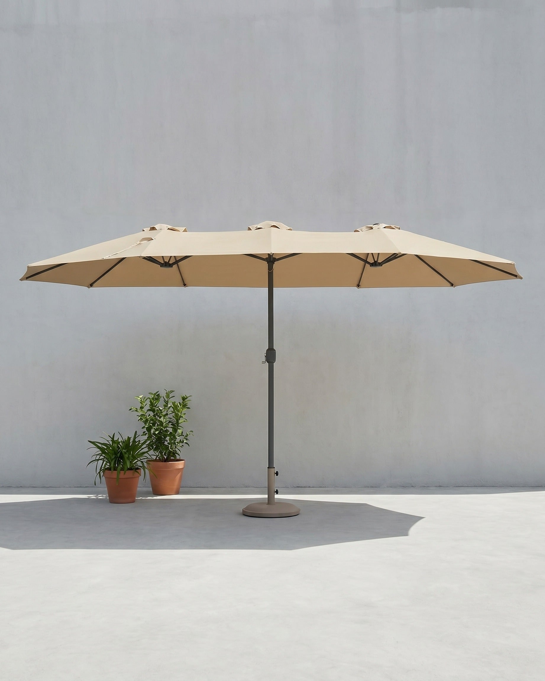 Dubbele Parasol 460 x 270 cm - Extra Groot met UV-Bescherming en Zwengel