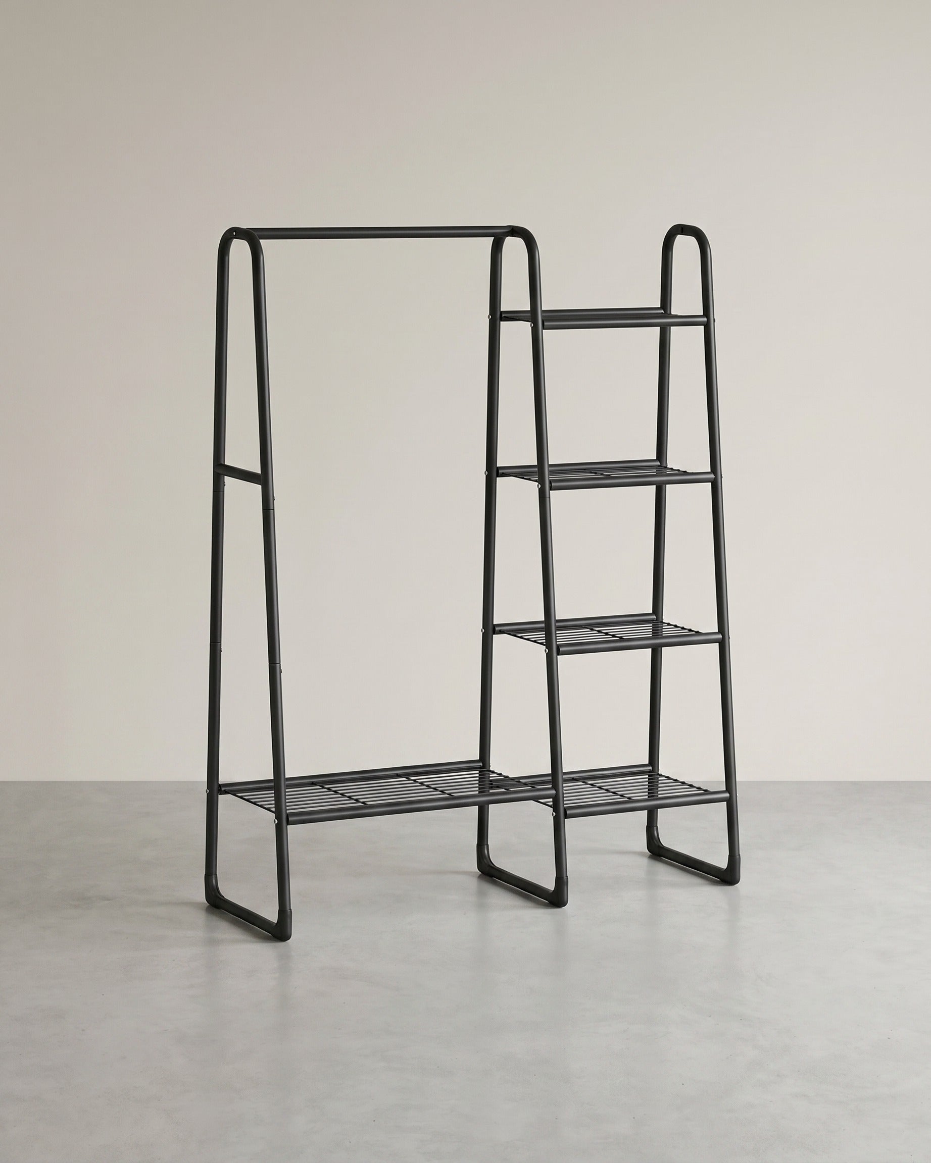 Kledingrek – 5 planken – Stalen frame – Maximale draagkracht 70 kg – 40 x 101,7 x 153,3 cm