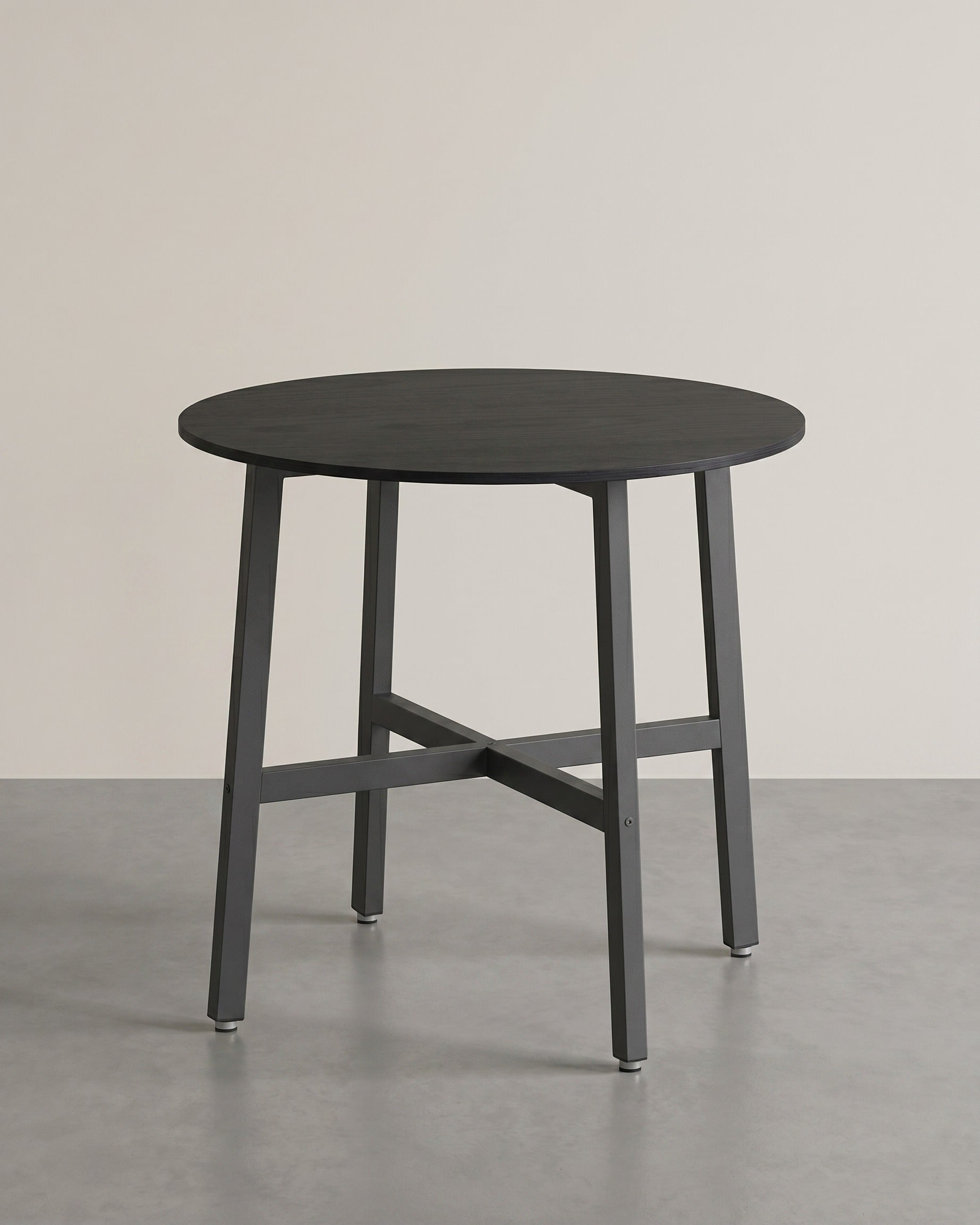Ronde Eettafel – Industrieel Design – Ø 80 cm – Vintage Bruin-Zwart – ALINRU Collectie