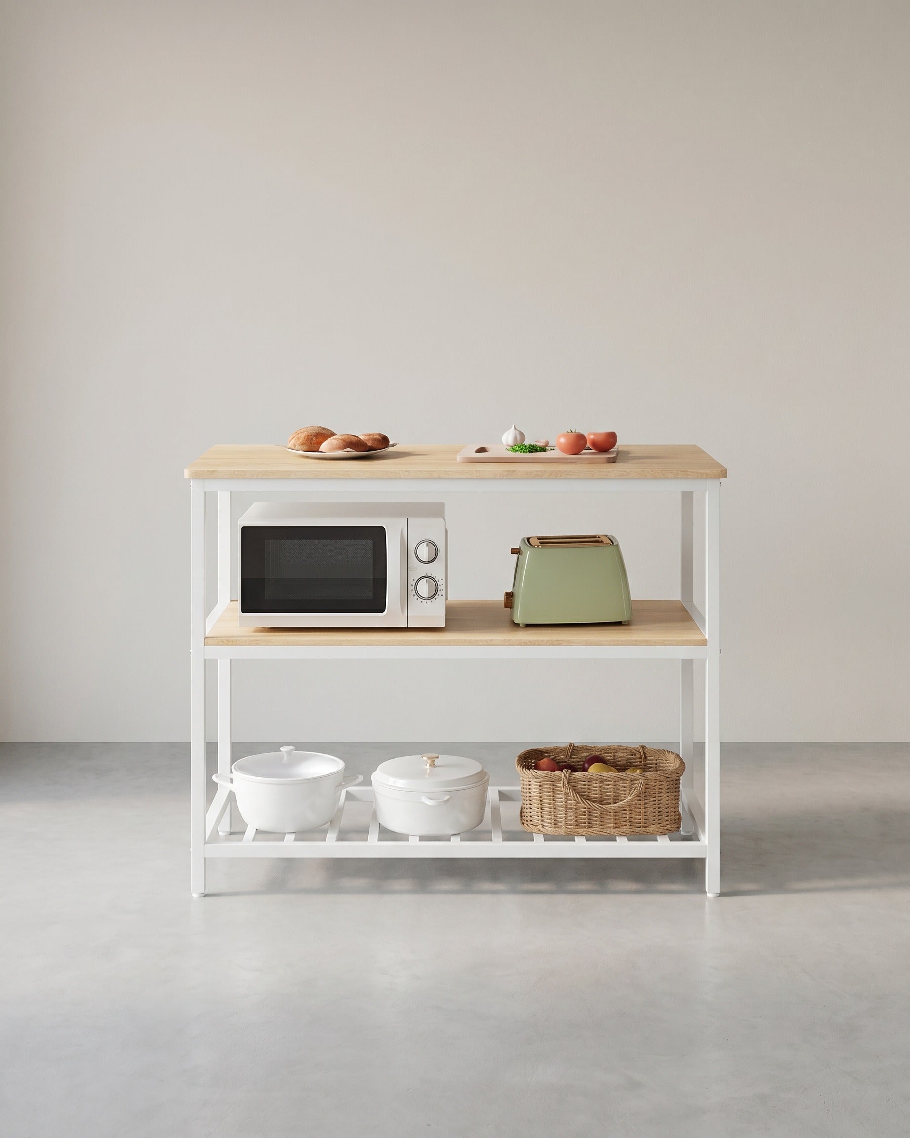 Keukenkastje – 3-laags Kruidenrek – Stalen frame – 60 x 120 x 90 cm – Industriële stijl