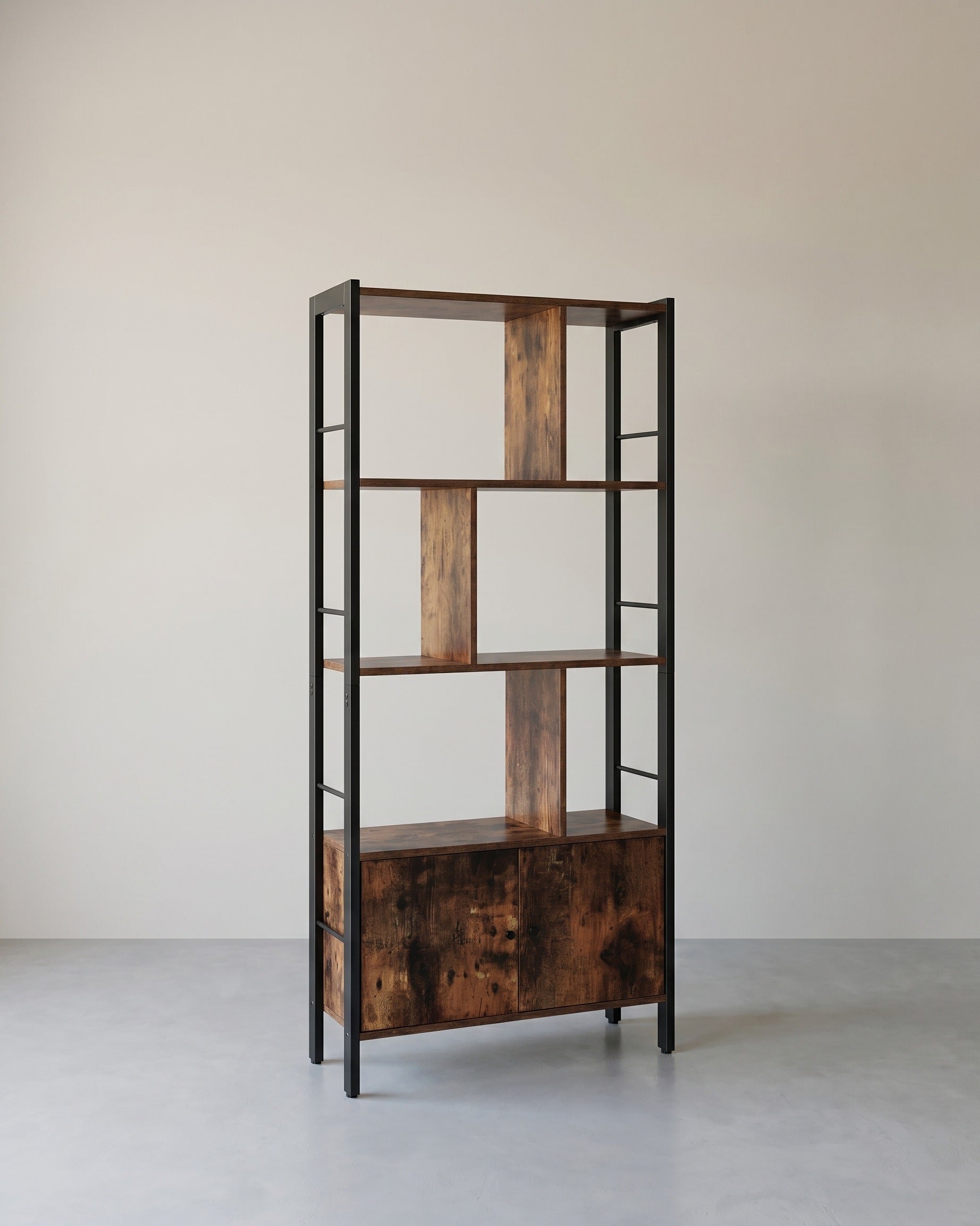 Industriële Boekenkast met Zigzag Design – Stijlvol & Functioneel