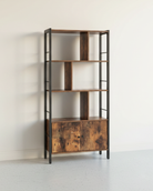 Industriële Boekenkast met Zigzag Design – Stijlvol & Functioneel - De Vries Meubels