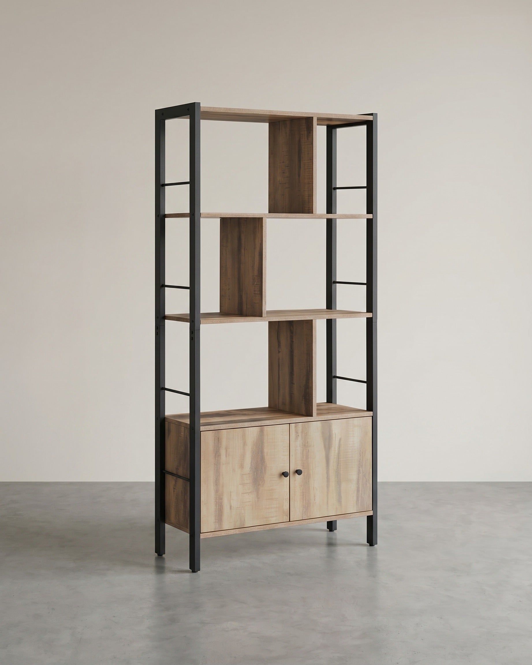 Industriële Boekenkast met Zigzag Design – Stijlvol & Functioneel
