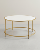 Salontafel met Rond Goudkleurig Frame – Elegante Blikvanger voor de Woonkamer - De Vries Meubels