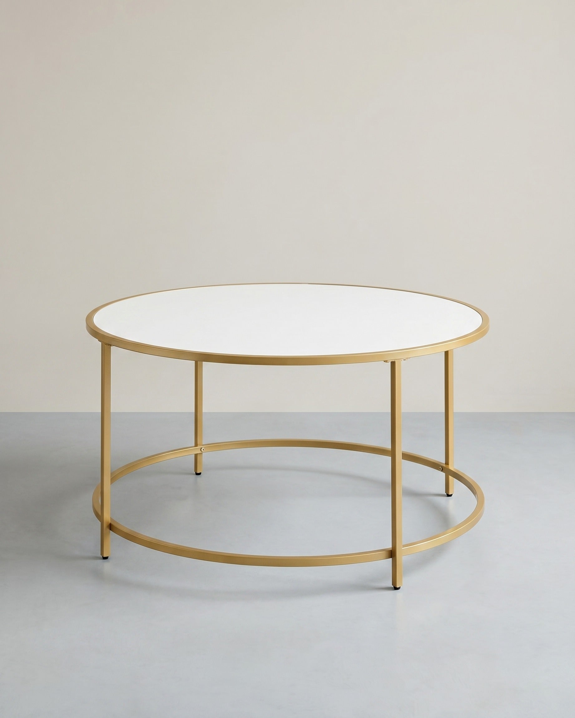 Salontafel met Rond Goudkleurig Frame – Elegante Blikvanger voor de Woonkamer - De Vries Meubels