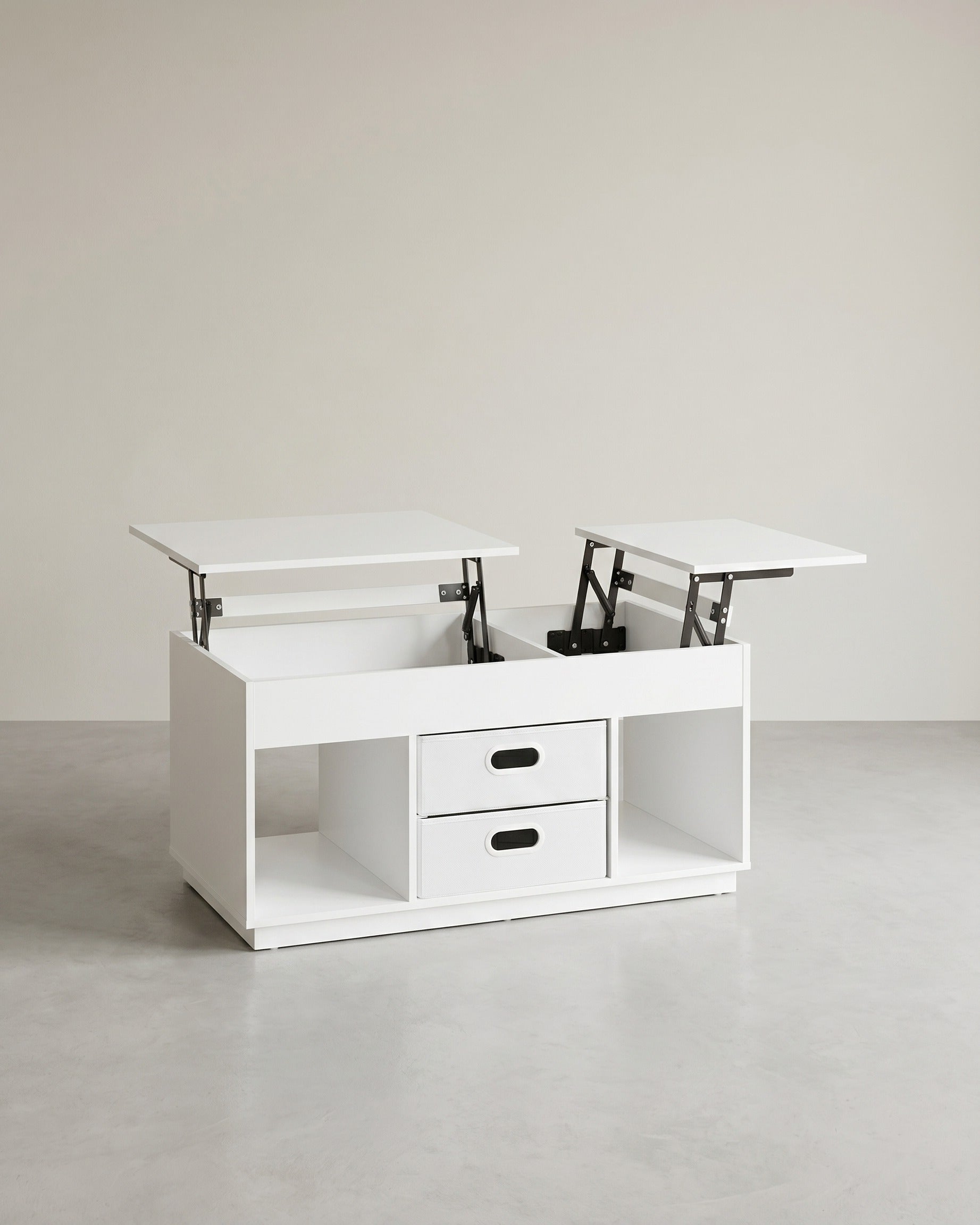 Salontafel met Lift-Top – Moderne Koffietafel met Verstelbaar Tafelblad – Verborgen Opbergruimte & Lades – 100 cm – Hout & Staal