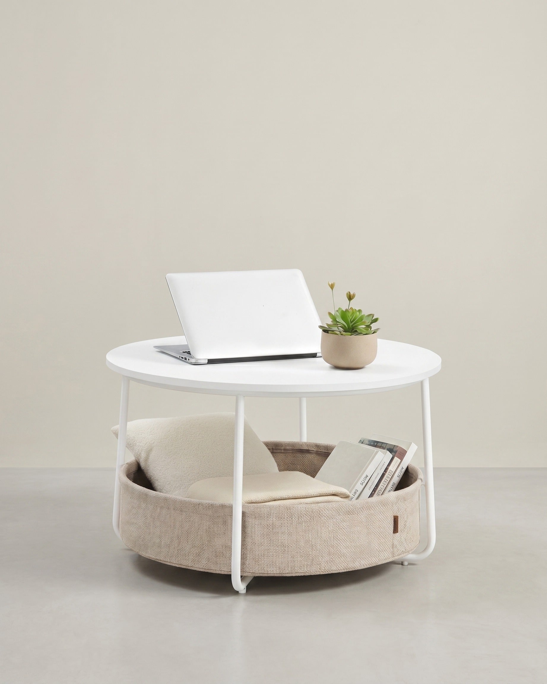 Ronde Salontafel met Opbergmand - Stijlvol en praktisch - 75 cm