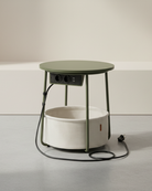 Bijzettafel met Stopcontact & USB - aansluiting - met Mandje - Modern tafeltje - De Vries Meubels