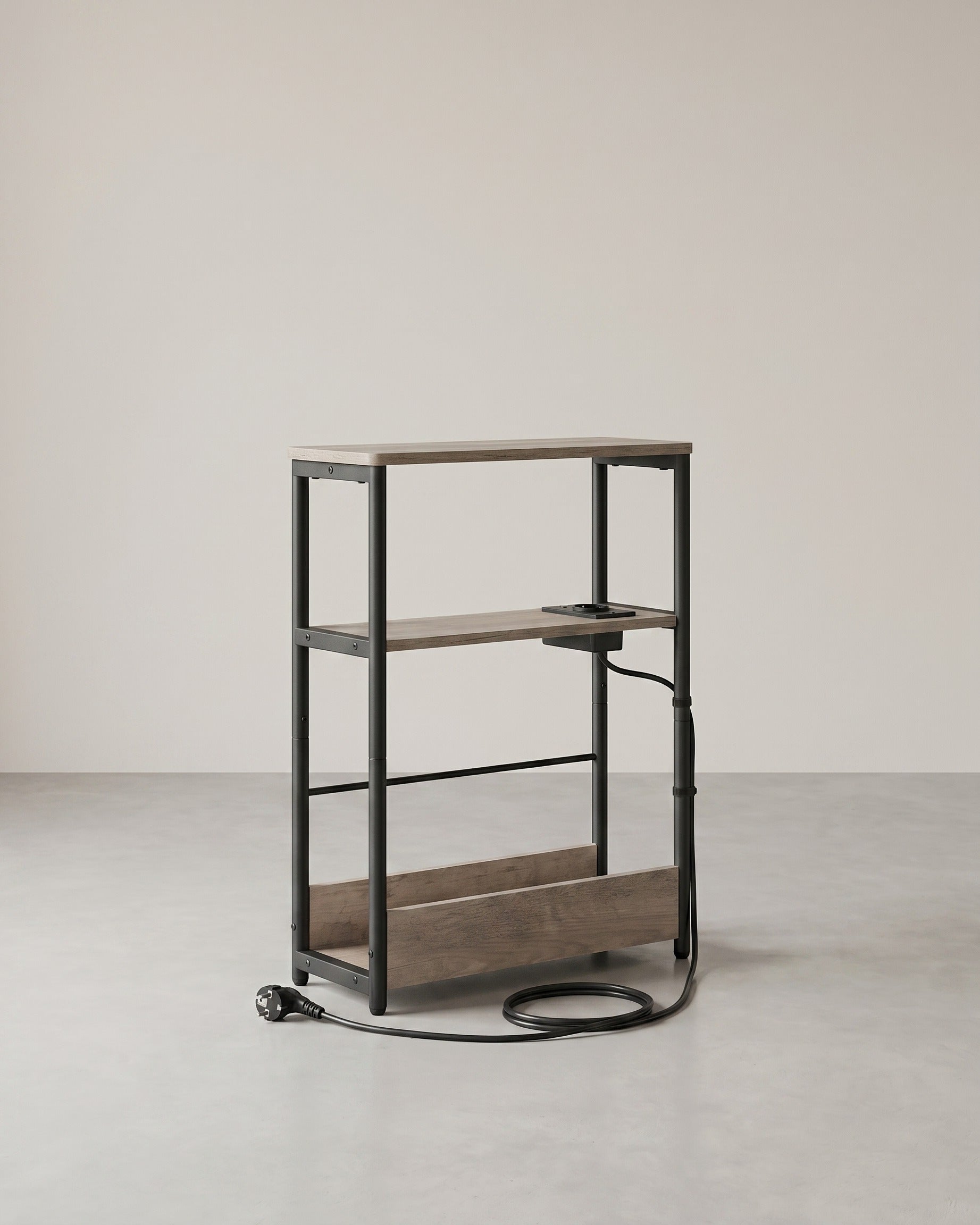 Bijzettafel – Smal – 3 Planken – Oplaadfunctie