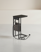 Bijzettafel met Stopcontact - Laptoptafel - C - Vorm - De Vries Meubels